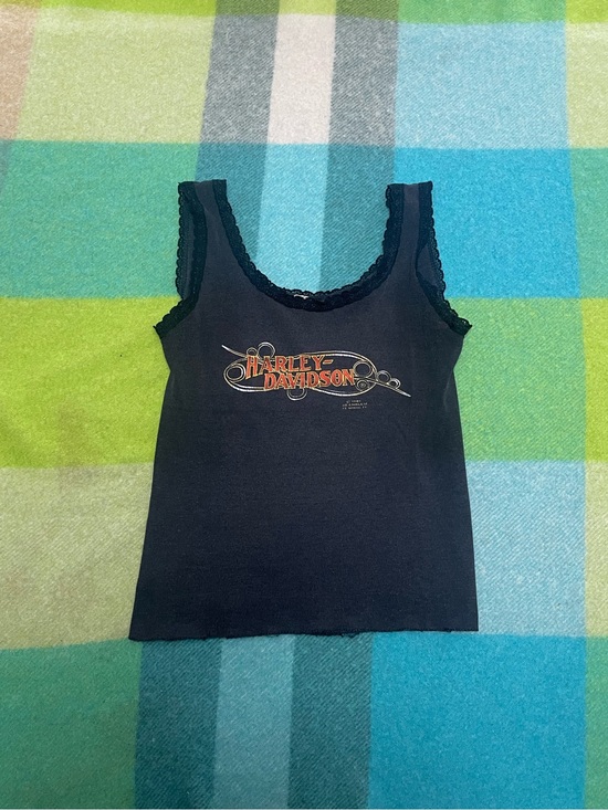 Harley-Davidson Tops - Vintage 80s Harley Davidson Ladies Sportique Lacy Tank Top